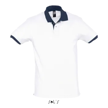 Φωτογραφία από μπροστά από Prince - Unisex πόλο πικέ σε χρώμα White-French Navy