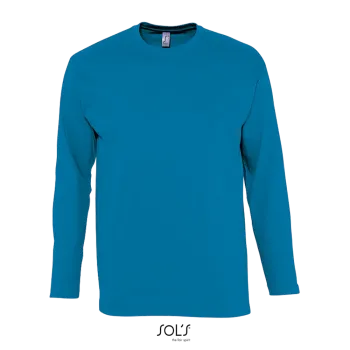 Φωτογραφία από μπροστά από Monarch 4-5XL - Ανδρικό μακρυμάνικο T-shirt σε χρώμα Aqua