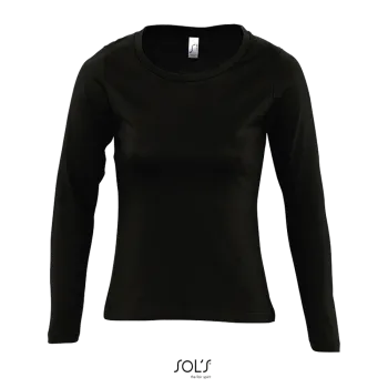 Φωτογραφία από μπροστά από Majestic - Γυναικειο μακρυμάνικο T-shirt σε χρώμα Deep Black