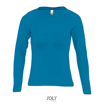 Φωτογραφία από μπροστά από Majestic - Γυναικειο μακρυμάνικο T-shirt σε χρώμα Aqua