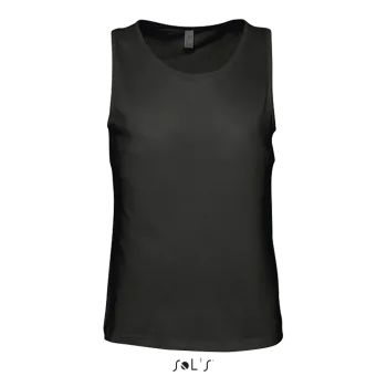 Φωτογραφία από μπροστά από Justin 4-5XL - Ανδρικό αμάνικο μπλουζάκι σε χρώμα Deep Black