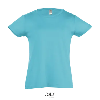 Φωτογραφία από μπροστά από Cherry - Κοριτσίστικο T-shirt σε χρώμα Atoll Blue