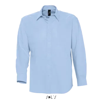 Φωτογραφία από μπροστά από Boston - Ανδρικό μακρυμάνικο πουκάμισο oxford σε χρώμα Sky Blue