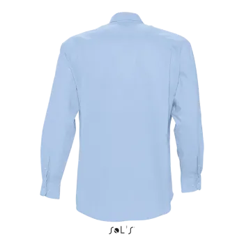 Φωτογραφία από πίσω από Boston - Ανδρικό μακρυμάνικο πουκάμισο oxford σε χρώμα Sky Blue