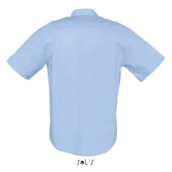 Φωτογραφία από πίσω από Brisbane - Ανδρικό κοντομάνικο πουκάμισο oxford σε χρώμα Sky Blue