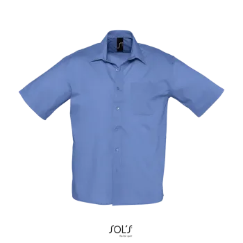 Φωτογραφία από μπροστά από Bristol - Ανδρικό κοντομάνικο πουκάμισο σε χρώμα Medium Blue