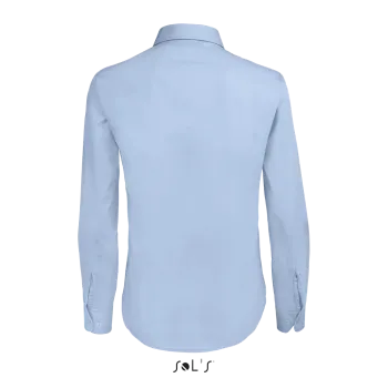 Φωτογραφία από πίσω από Executive - Γυναικείο μακρυμάνικο πουκάμισο από ποπλίνα σε χρώμα Sky Blue