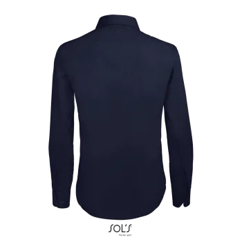 Φωτογραφία από πίσω από Executive - Γυναικείο μακρυμάνικο πουκάμισο από ποπλίνα σε χρώμα Dark Blue