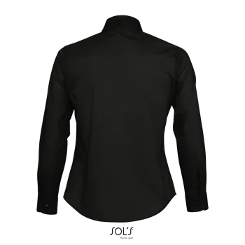 Φωτογραφία από πίσω από Executive - Γυναικείο μακρυμάνικο πουκάμισο από ποπλίνα σε χρώμα Black