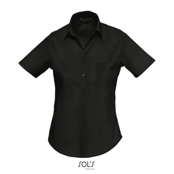 Φωτογραφία από μπροστά από Escape - Γυναικείο κοντομάνικο πουκάμισο σε χρώμα Black