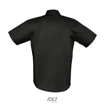 Φωτογραφία από πίσω από Brooklyn - Ανδρικό κοντομάνικο twill πουκάμισο σε χρώμα Black