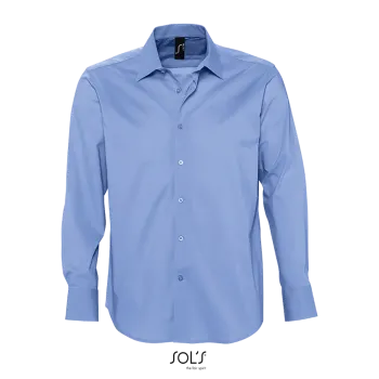 Φωτογραφία από μπροστά από Brighton - Ανδρικό μακρυμανικο ελαστικό πουκάμισο σε χρώμα Bright Sky