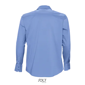 Φωτογραφία από πίσω από Brighton - Ανδρικό μακρυμανικο ελαστικό πουκάμισο σε χρώμα Bright Sky