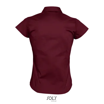 Φωτογραφία από πίσω από Excess - Γυναικείο κοντομάνικο πουκάμισο σε χρώμα Medium Burgundy