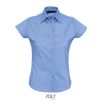 Φωτογραφία από μπροστά από Excess - Γυναικείο κοντομάνικο πουκάμισο σε χρώμα Bright Sky