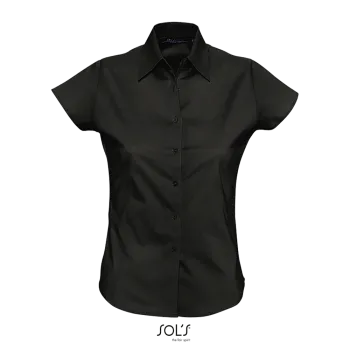 Φωτογραφία από μπροστά από Excess - Γυναικείο κοντομάνικο πουκάμισο σε χρώμα Black