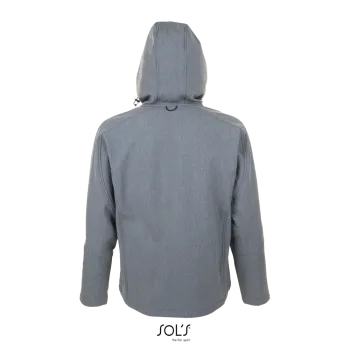 Φωτογραφία από πίσω από Replay Men 3XL - Ανδρικό softshell με κουκούλα σε χρώμα Grey Melange