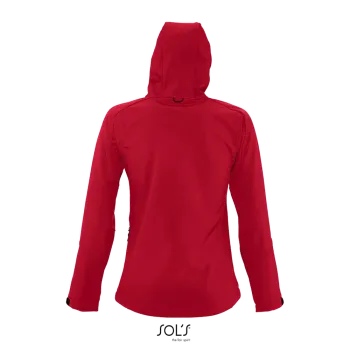 Φωτογραφία από πίσω από Replay Women - Γυναικείο softshell με κουκούλα σε χρώμα Pepper Red