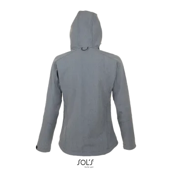 Φωτογραφία από πίσω από Replay Women - Γυναικείο softshell με κουκούλα σε χρώμα Grey Melange