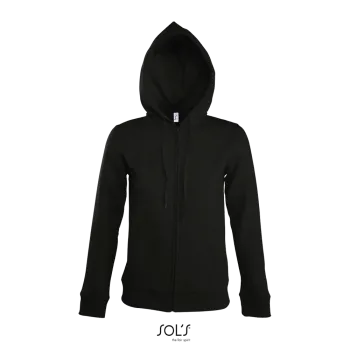 Φωτογραφία από μπροστά από Seven Women - Γυναικεία ζακέτα με κουκούλα σε χρώμα Black