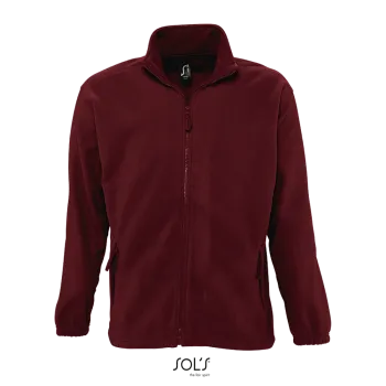 Φωτογραφία από μπροστά από North 4-5XL - Ανδρική ζακέτα fleece σε χρώμα Burgundy