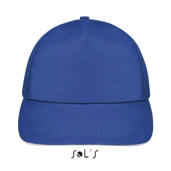 Φωτογραφία από μπροστά από Sunny - Πεντάφυλλο καπέλο τζόκεϊ σε χρώμα Royal-White