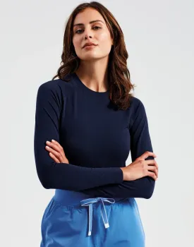 Πέμπτη φωτογραφία από 'Unstoppable' - Γυναικεία μακρυμάνικη ισοθερμική μπλούζα Onna σε χρώμα Navy Melange