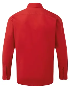 Τέταρτη φωτογραφία από PR200 - Ανδρικό μακρυμάνικο πουκάμισο από ποπλίνα σε χρώμα Red