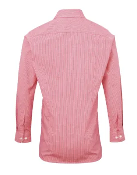 Τέταρτη φωτογραφία από PR220 - Ανδρικό μακρυμάνικο καρό πουκάμισο σε χρώμα Red-White