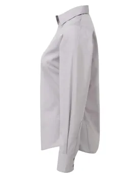 Τρίτη φωτογραφία από PR300 - Γυναικείο μακρυμάνικο πουκάμισο από ποπλίνα σε χρώμα Silver