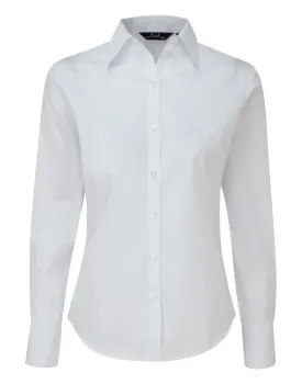 Δεύτερη φωτογραφία από PR300 - Γυναικείο μακρυμάνικο πουκάμισο από ποπλίνα σε χρώμα White