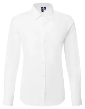 Δεύτερη φωτογραφία από PR303A - Γυναικείο μακρυμάνικο πουκάμισο από ποπλίνα σε χρώμα White