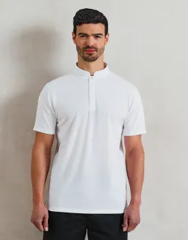 Δεύτερη φωτογραφία από PR646 - Ανδρικό T-shirt με κουμπί σε χρώμα White