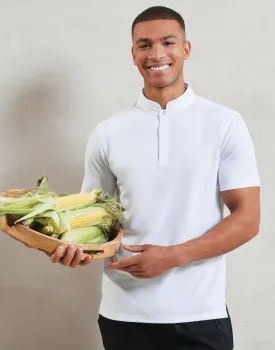 Τρίτη φωτογραφία από PR646 - Ανδρικό T-shirt με κουμπί σε χρώμα White