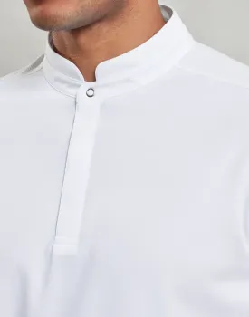 Πέμπτη φωτογραφία από PR646 - Ανδρικό T-shirt με κουμπί σε χρώμα White