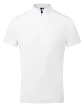 Όγδοη φωτογραφία από PR646 - Ανδρικό T-shirt με κουμπί σε χρώμα White