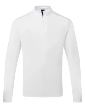 Δεύτερη φωτογραφία από PR647 - Ανδρικό T-shirt με κουμπί Μακρυμάνικο σε χρώμα White