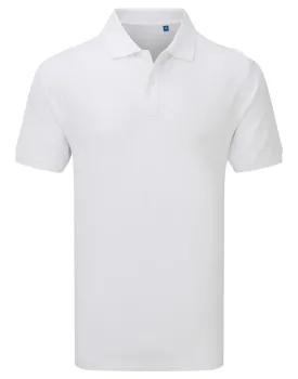Φωτογραφία από μπροστά από 'Essential' - Unisex πόλο σε χρώμα White