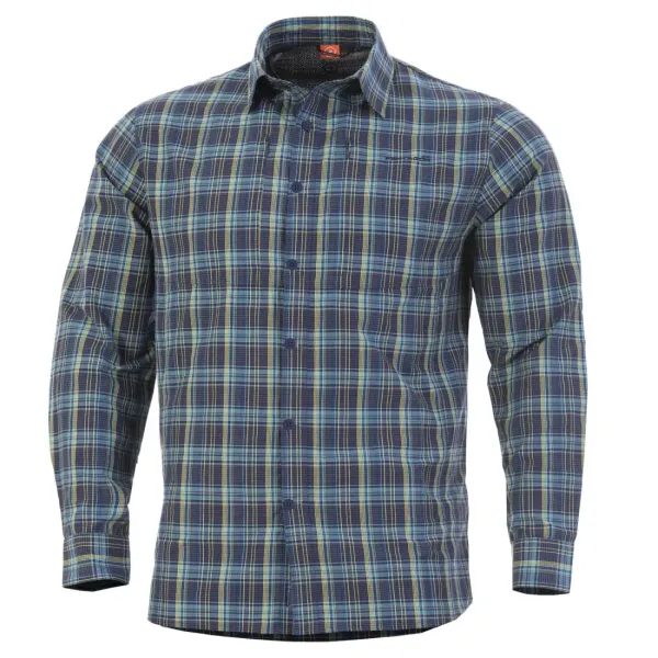 Φωτογραφία Qt Tactical Shirt σε Blue Checks χρώμα