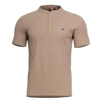 Φωτογραφία Levantes Henley T-Shirt σε Tan Brown χρώμα
