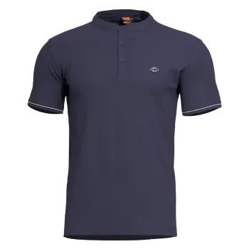 Φωτογραφία Levantes Henley T-Shirt Stripes σε Navy Blue χρώμα