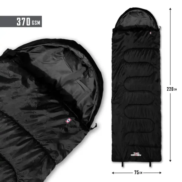 Φωτογραφία Major Sleeping Bag 370gr/M² σε Black χρώμα