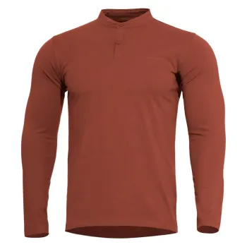 Φωτογραφία Romeo 2.0 Henley Shirt σε Maroon Red χρώμα