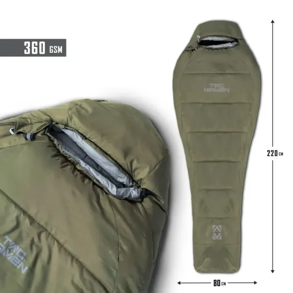 Φωτογραφία Mummy Sleeping Bag 360gr/M² σε Ral7013 χρώμα