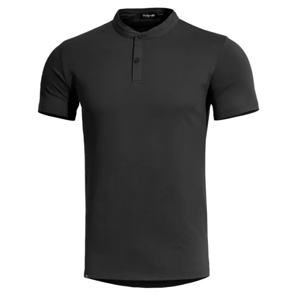 Φωτογραφία Romeo Henley T-Shirt σε Black χρώμα