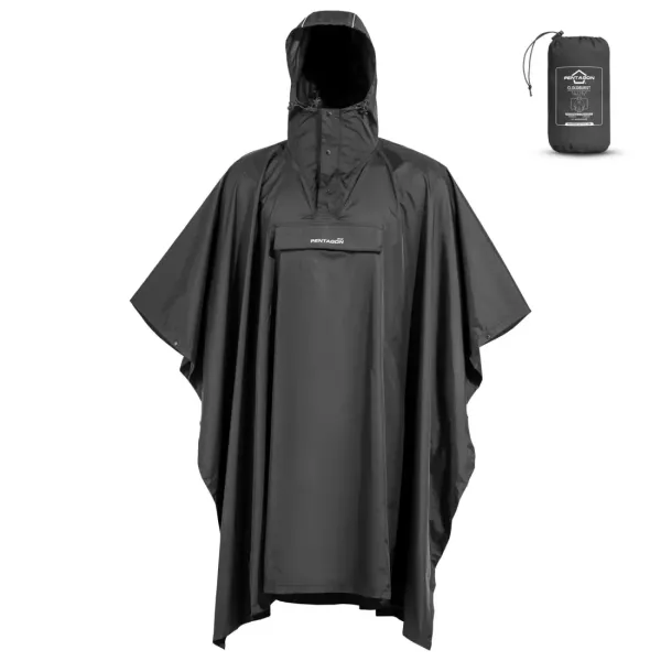 Φωτογραφία Cloudburst Packable Rain Poncho σε Black χρώμα