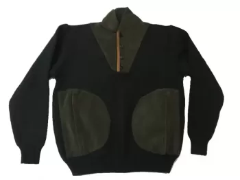 Πουλόβερ πλεκτό πικέ με fleece τσέπες και κουμπιά στο λαιμό_product